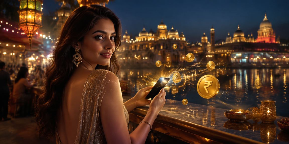 Cashback bonus symbols with Indian rupee coins